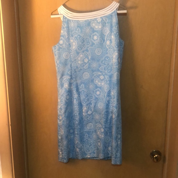 Light Blue Floral Print Ann Taylor Loft Dress Size 4 - Picture 3 of 3